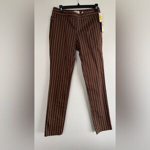 Original Penguin NWT Brown Striped Women's Trousers, Sz 4